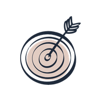 target with arrow in middle circle signifying meeting a goal